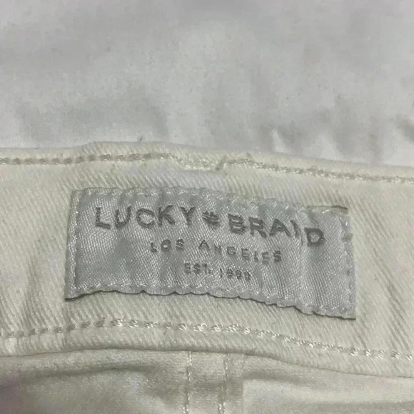 Lucky Brand White Ava Mid Rise Skinny Woman’s Distressed Ankle Jeans Size 10/30. - Picture 9 of 15